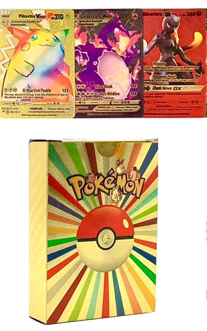 Rare Set of GOLD Plated POKEMON Cards in Original Box: These are Near indestructible Plastic Cards with a Gold Finish and can only be appreciated by handling them – They are an Awesome Must have for any POKEMON Collector