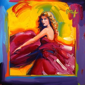 PETER MAX Taylor Swift Art Print on Canvas 16 x 16