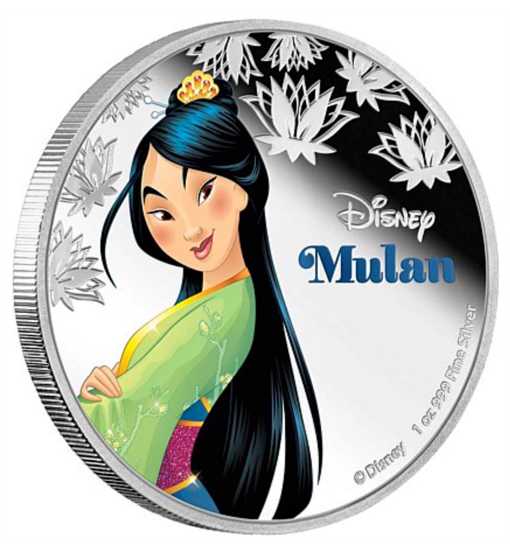 Walt Disney MULAN 1oz Clad Silver Coin: Encapsulated / Collectible Novelty Disney Item / This Coin Does Not contain any Precious Metal Value / This is a Silver Plated Novelty Coin