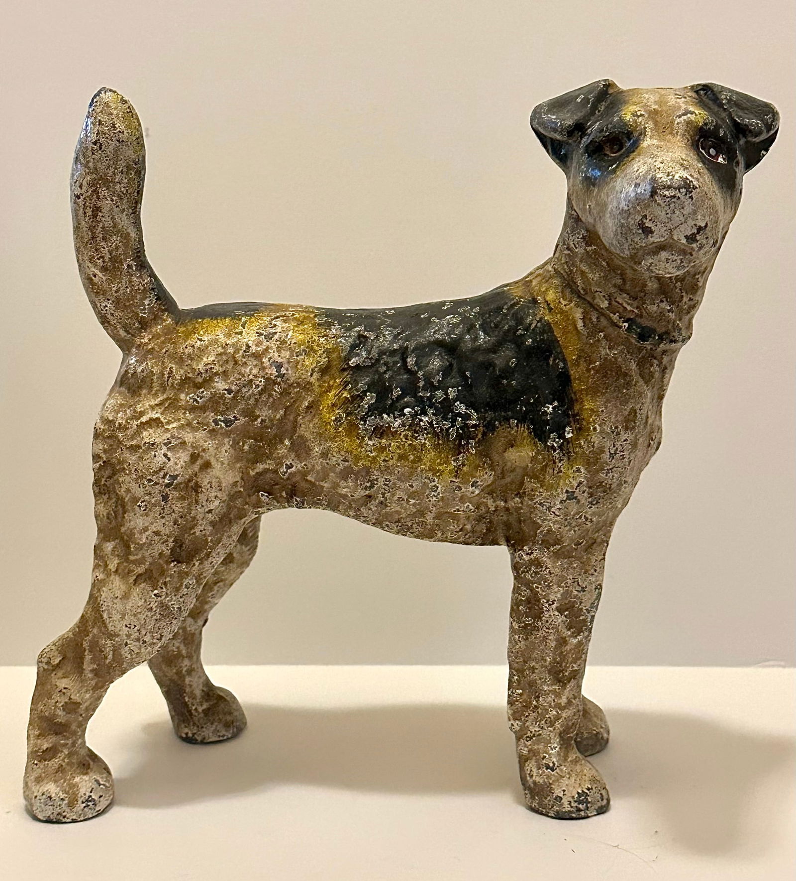 Vintage Large Cast Iron Terrier Dog Coin Bank with Great Patina (1 of 4)