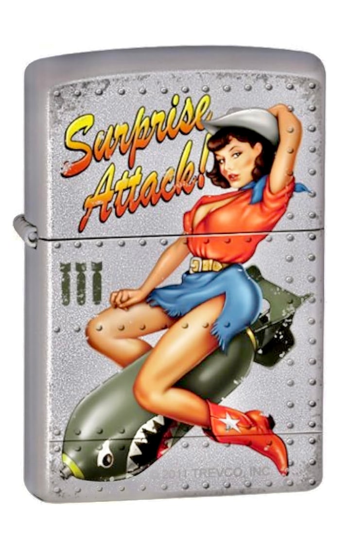 WW2 Risque Propaganda ZIPPO Lighter in Original Box (1 of 2)