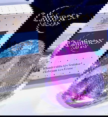 Etch Signed CAITHNESS Scotland Art Glass Paperweight: Gorgeous Colors / Handmade in Scotland / Comes in Original Box / Immaculate Condition