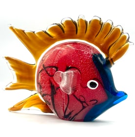Gorgeous MURANO Multi Colored Art Glass Reef Fish