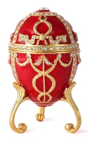 FABERGE inspired St. Petersburgh Russian Jeweled and Enameled Egg