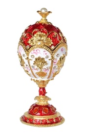FABERGE inspired St. Petersburgh Russian Jeweled and Enameled Egg