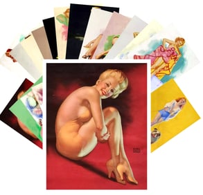 Lot of 24 Risque EARL MORAN Pin Up Girl Collector Postcards