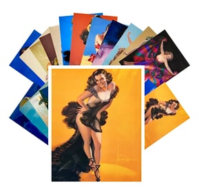 Lot of 24 Risque Calendar Pin Up Girl Collector Postcards