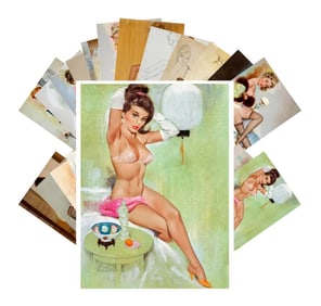 Lot of 24 Risque Calendar Pin Up Girl Collector Postcards