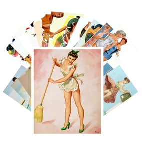 Lot of 24 Risque Calendar Pin Up Girl Collector Postcards
