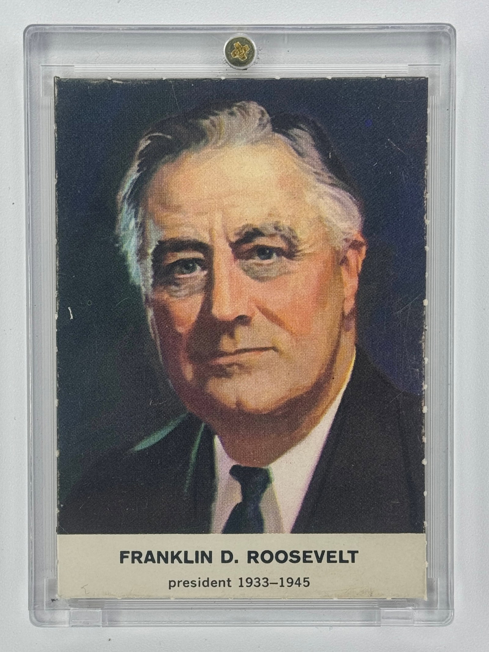 Original FRANKLIN D. ROOSEVELT Rare Presidential Trading Card: Hard to Find – Comes Encased – Multiple Photos Posted