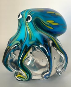 Awesome MURANO Blown Art Glass Octopus Paperweight