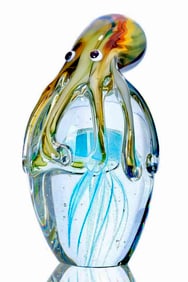 Awesome MURANO Art Glass Octopus over Jellyfish Sculpture
