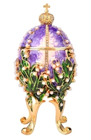 St. Petersburgh Russia Faberge Inspired Enameled and Studded Egg