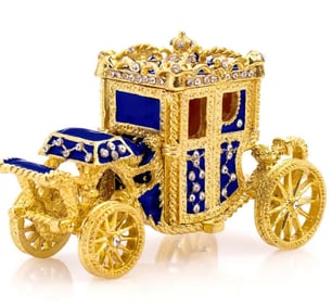 Elegant FABERGE Inspired Imperial Coronation Carriage Trinket Box