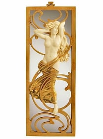 Art Nouveau Inspired Parisian Salon Mirrored Wall Sculpture