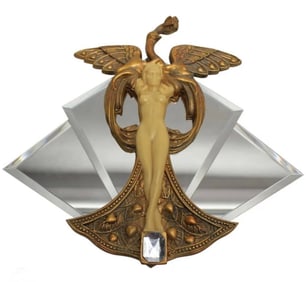 Art Nouveau Inspired Peacock Princess Mirrored Wall Sculpture