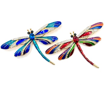 Lot of 2 Beautiful Pieces of Studded Fashion Jewelry Brooches