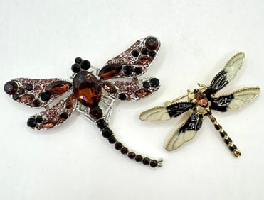 Lot of 2 Beautiful Pieces of Studded Fashion Jewelry Brooches