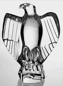 Awesome BACCARAT France Crystal Falcon-Hawk Statue