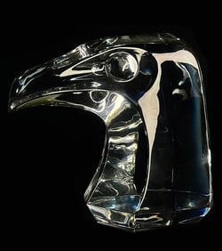 Awesome BACCARAT France Crystal Falcon Head Figurine