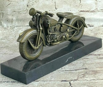 Signed MILO Harley Davidson Sportster Motorcycle Bronze Sculpture