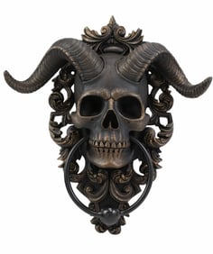 EX Cool Sabbatic Goat of Mendes Horned Skull God Door Knocker