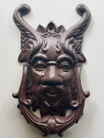 Very Cool Large Cast Iron Gargoyle - Griffin Door Knocker