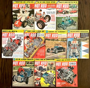 Lot of 10 Rare Original Early 1960’s HOT ROD Magazines