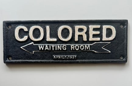 Dated 1937 Black Americana Cast Iron Segregation Sign