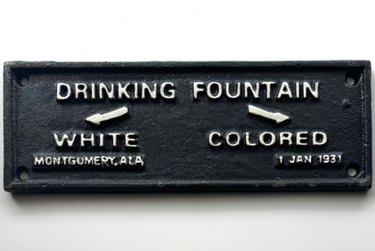 Dated 1931 Black Americana Cast Iron Segregation Sign