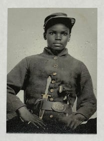 African American Civil War Soldiers Tin Type Photograph