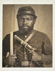 African American Civil War Soldiers Tin Type Photograph