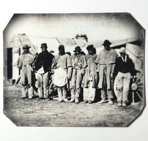 Civil War African Americans Plantation Tin Type Photograph