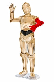 Star Wars SWAROVSKI Crystal C3-PO Red Arm Figurine with Box