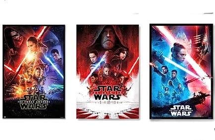 Lot of 3 Star Wars Posters 24 x 36 Episode 7 through 9