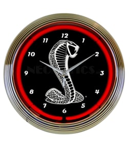 Awesome Neon FORD SHELBY COBRA Man Cave Wall Clock