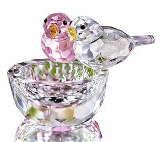 Swarovski style Austrian Colored Crystal Birds Feeder