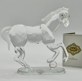 Vintage GODINGER Crystal Prancing Horse with Original Box
