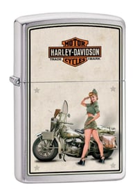 Genuine ZIPPO Harley Davidson WW2 Inspired Pin Up Girl Lighter