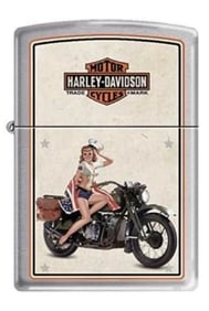 Genuine ZIPPO Harley Davidson WW2 Inspired Pin Up Girl Lighter