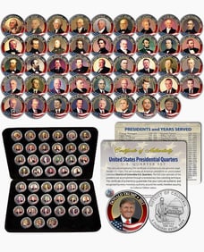 45 Washington DC Presidential Quarters Collection w/COA