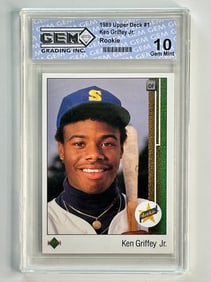 Gem Mint 10 KEN GRIFFEY Jr. 1989 Upper Deck #1 Rookie Baseball Card