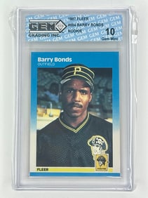 Gem Mint 10 BARRY BONDS Rookie Baseball Card