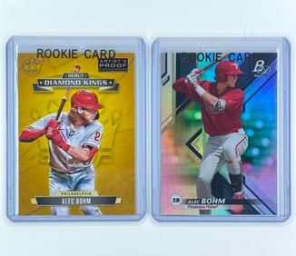 Lot of 2 ALEC BOHM Rookie Baseball Cards