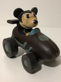 Disney Cast Iron Pull Toy MICKEY MOUSE Driving Car