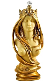 Art Nouveau Lady Sculpture inspired by Alphonse Mucha