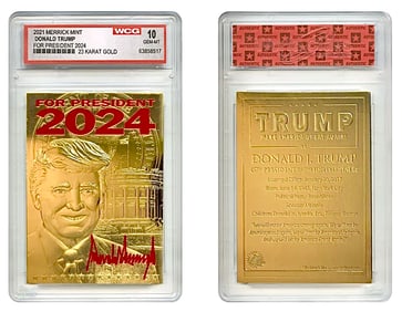Gem 10 DONALD TRUMP for President 23kt Gold Card