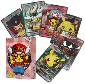 Lot of 50+ POKEMON Cosplay Plastic Coated Metallic Cards