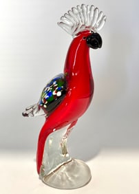 Beautiful MURANO Art Glass Cockatoo Figurine