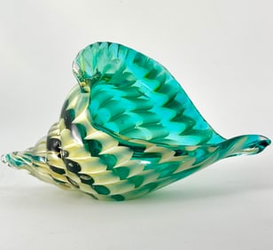 Stunning MURANO Art Glass Multi Color SEASHELL